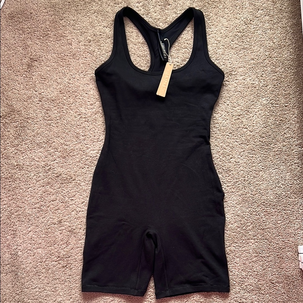 SKIMS Black Outdoor Mid Thigh Onesie